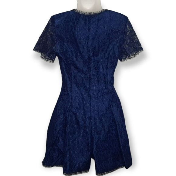 Extra Femme Collection Vintage 80s Lace Playsuit Romper sz 3 - Picture 6 of 8